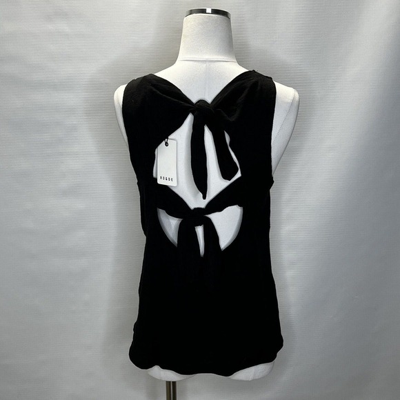 Maeve Anthropologie Tops - Ro & De Anthropologie Back Bow Tie Tank Shirt Blouse Top Black Medium NEW $58